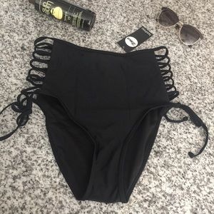 NWT Boohoo High Waisted Strappy Tie Brief Bottom